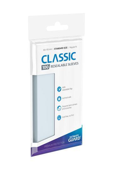 ULTIMATE GUARD 100 PROTEGE-CARTES REFERMABLES CLASSIC TRANSPARENT