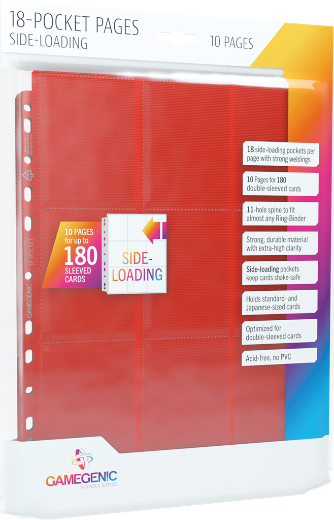 GG : 10 PAGES 18 POCKET SIDELOADING RED