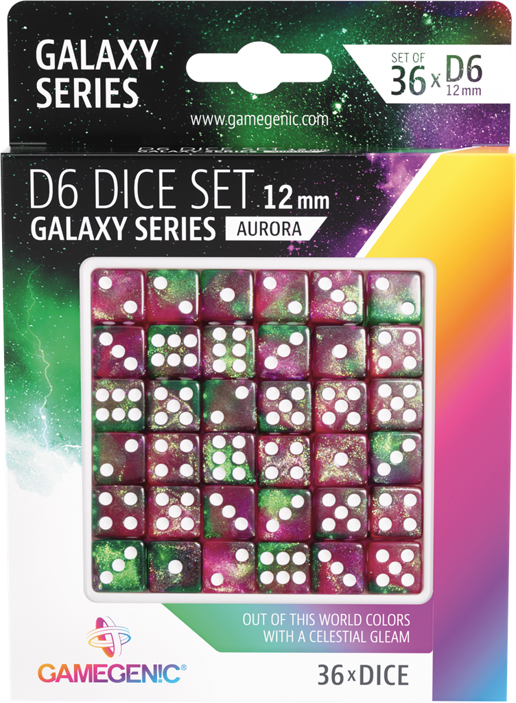 GALAXY SERIES -AURORA- SET DE 36 DES DE 6 - 12MM