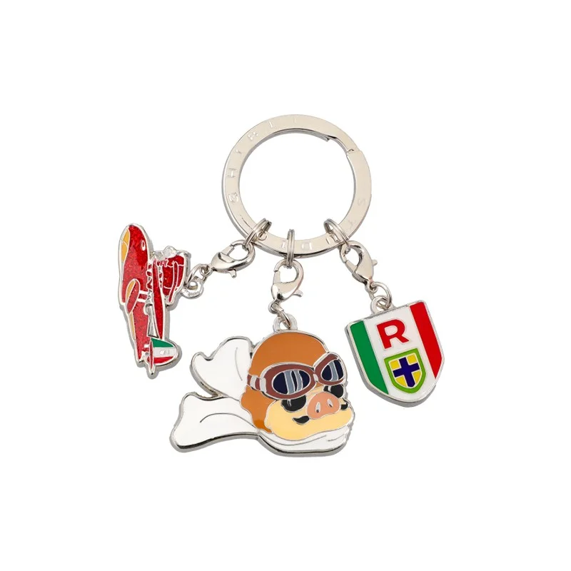 GHIBLI - PORTE CLES METAL 3 PERSONNAGES PORCO ROSSO