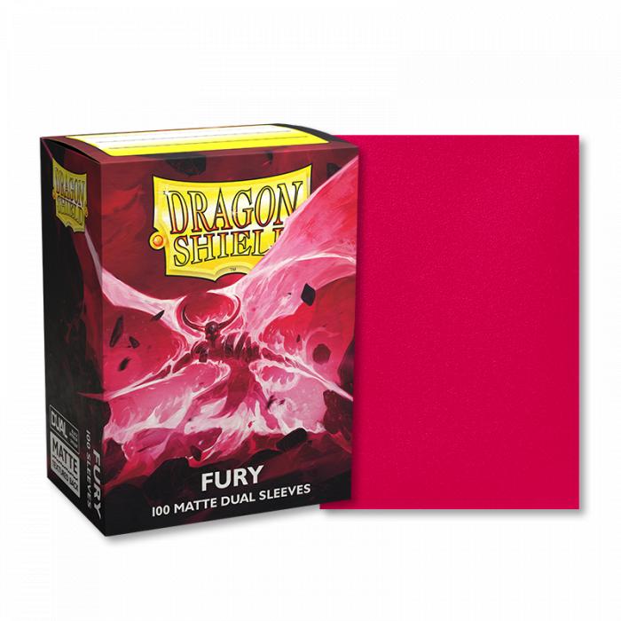 DRAGON SHIELD - 100 PROTEGE-CARTES STANDARD DUAL MAT - FURY