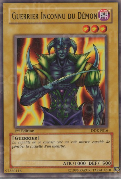 YGO [FR] DDK-F016 GUERRIER INCONNU DU D&Eacute;MON (COMMUNE)
