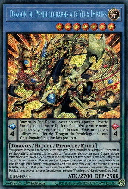 YGO [FR] DIFO-FR034 DRAGON DU PENDULEGRAPHE AUX YEUX IMPAIRS (SECRETE RARE)