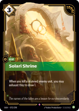 LOL [EN] OGN 072 SOLARI SHRINE // GEAR (RARE)