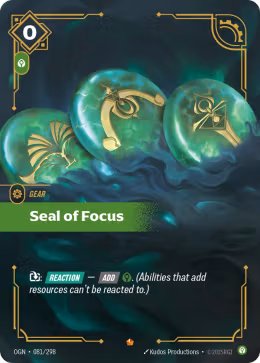 LOL [EN] OGN 081 SEAL OF FOCUS // GEAR (EPIC)