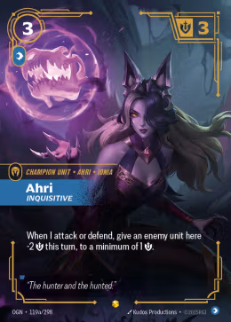 LOL [EN] OGN (ALT ART) 119A AHRI INQUISITIVE // CHAMPION (EPIC)
