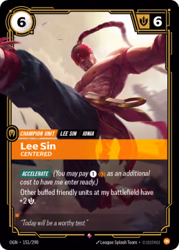 LOL [EN] OGN 151 LEE SIN CENTERED // CHAMPION (RARE)