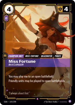 LOL [EN] OGN 193 MISS FORTUNE BUCCANEER // CHAMPION (RARE)