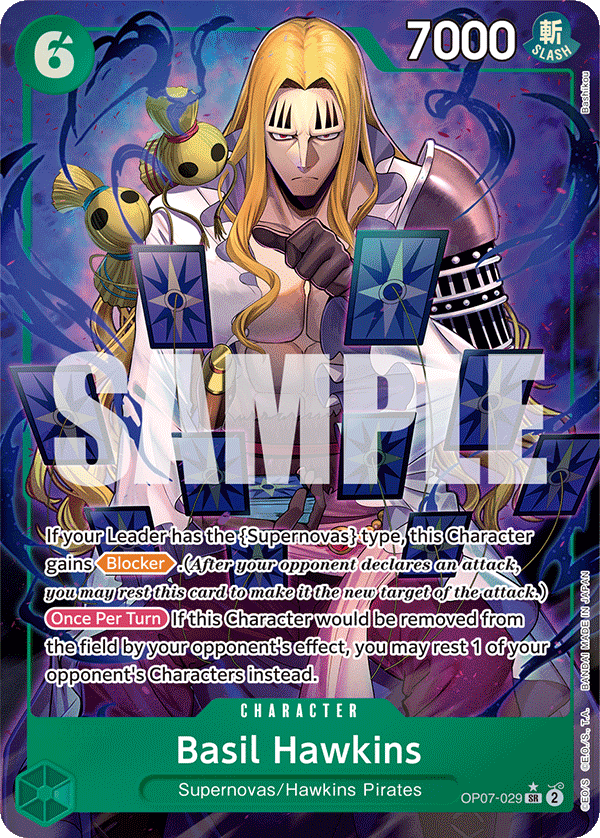 OP [EN] OP07 (ALT) 029 BASIL HAWKINS (SUPER RARE)