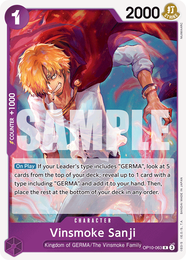 OP [EN] OP10 063 VINSMOKE SANJI (RARE)