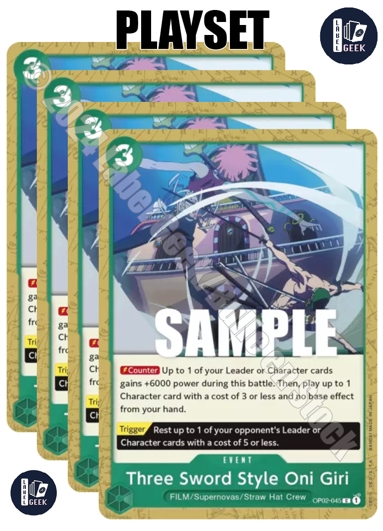 PLAYSET OP02-045 THREE SWORD STYLE ONI GIRI