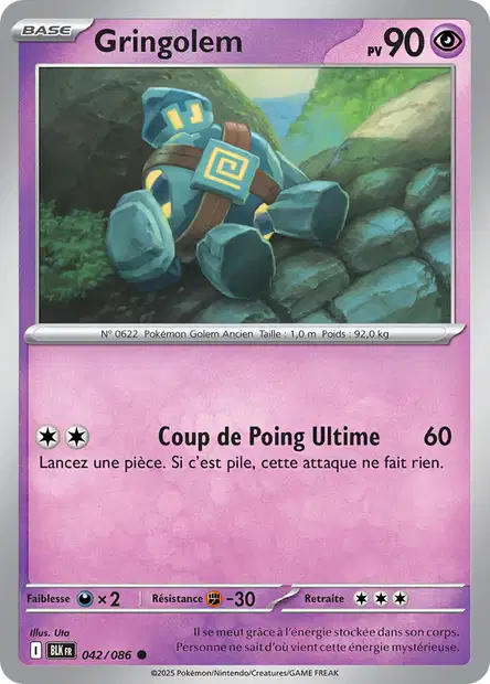 EV10.5 [FR] BLK (POKEBALL) 042 GRINGOLEM (COMMUNE)
