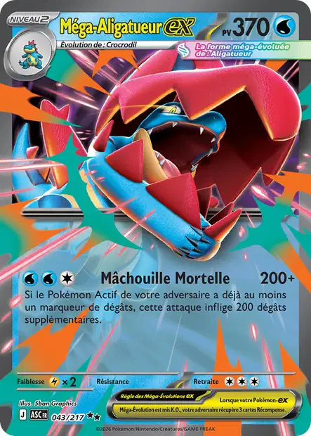 ME02.5 [FR] ASC 043 MEGA ALIGATUEUR EX (DOUBLE RARE)