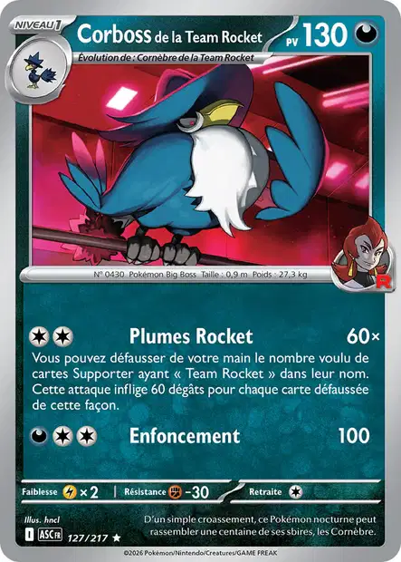 ME02.5 [FR] ASC (REVERSE) 127 CORBOSS DE LA TEAM ROCKET (HOLO)