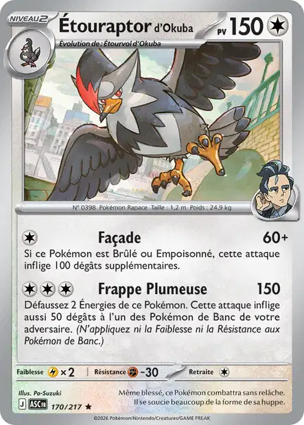 ME02.5 [FR] ASC (POKEBALL) 170 &Eacute;TOURAPTOR DE OKUBA (HOLO)