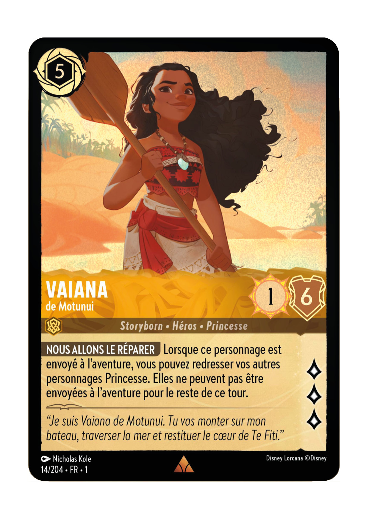 LOR01 [FR] TFC (FOIL) 014 VAIANA,&nbsp;DE MOTUNUI (RARE)