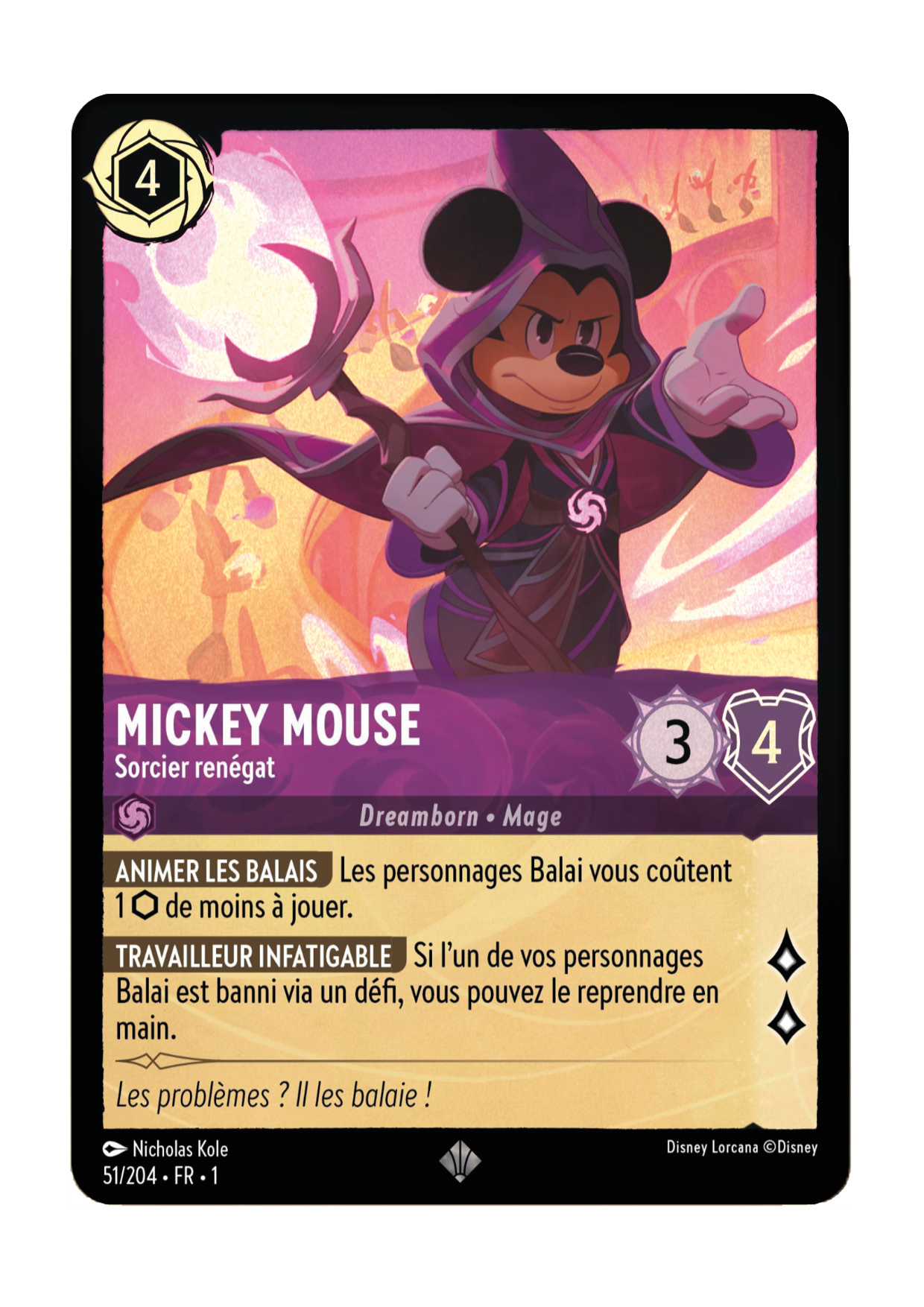 LOR01 [FR] TFC (FOIL) 051 MICKEY MOUSE,&nbsp;SORCIER RENEGAT (SUPER RARE)