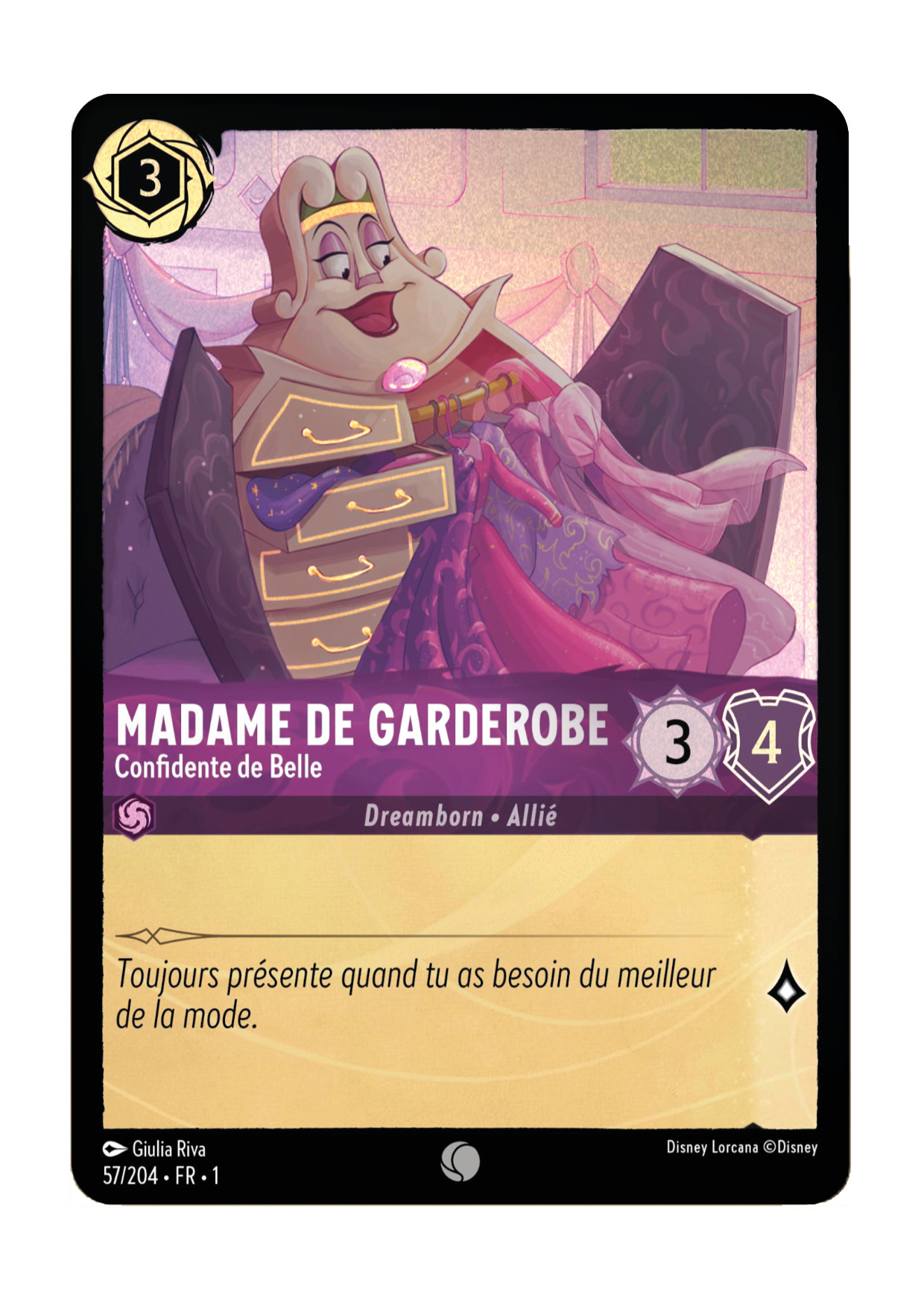 LOR01 [FR] TFC (FOIL) 057 MADAME DE GARDEROBE, CONFIDENTE DE BELLE (COMMUNE)