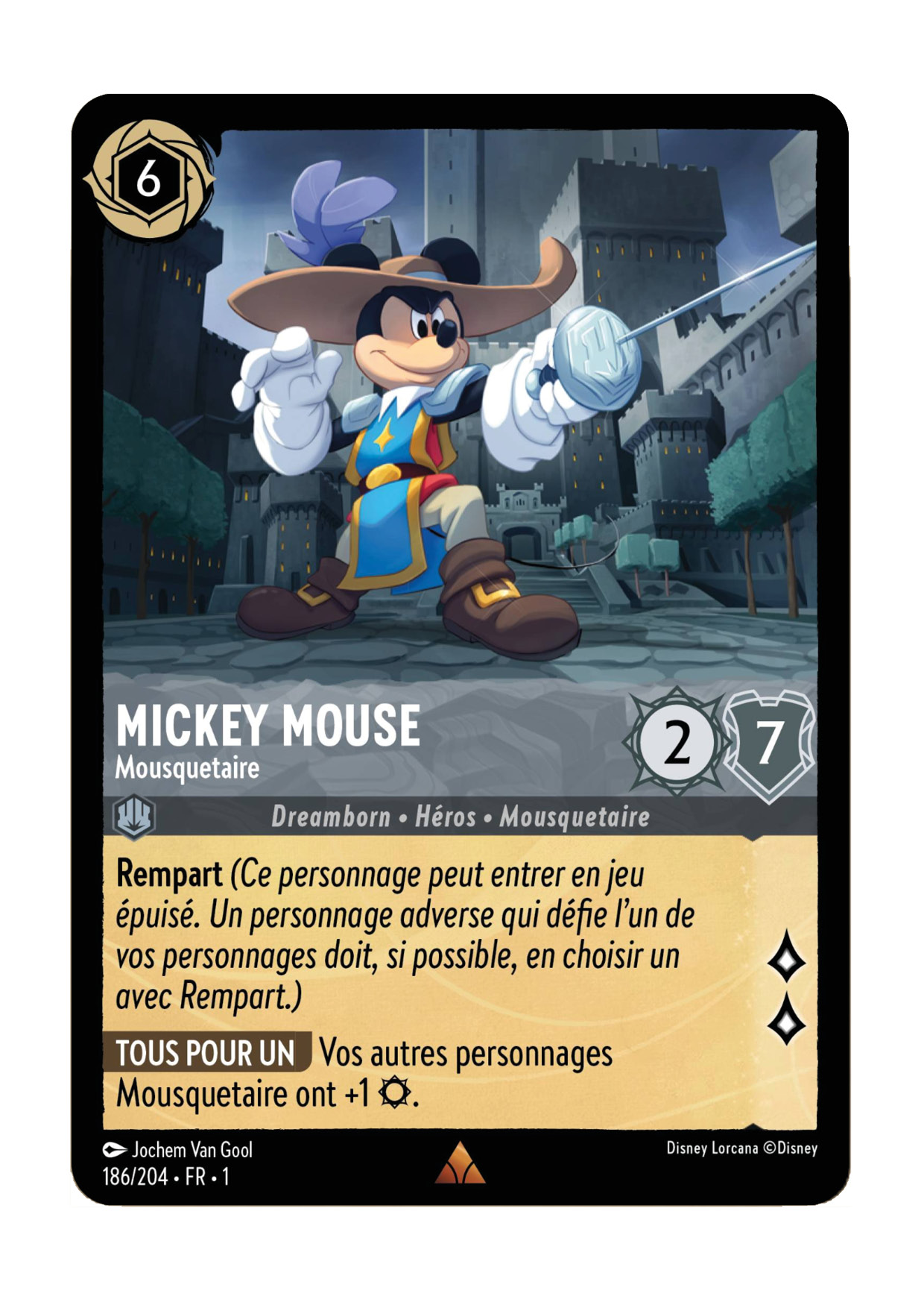 LOR01 [FR] TFC 186 MICKEY MOUSE, MOUSQUETAIRE (RARE)