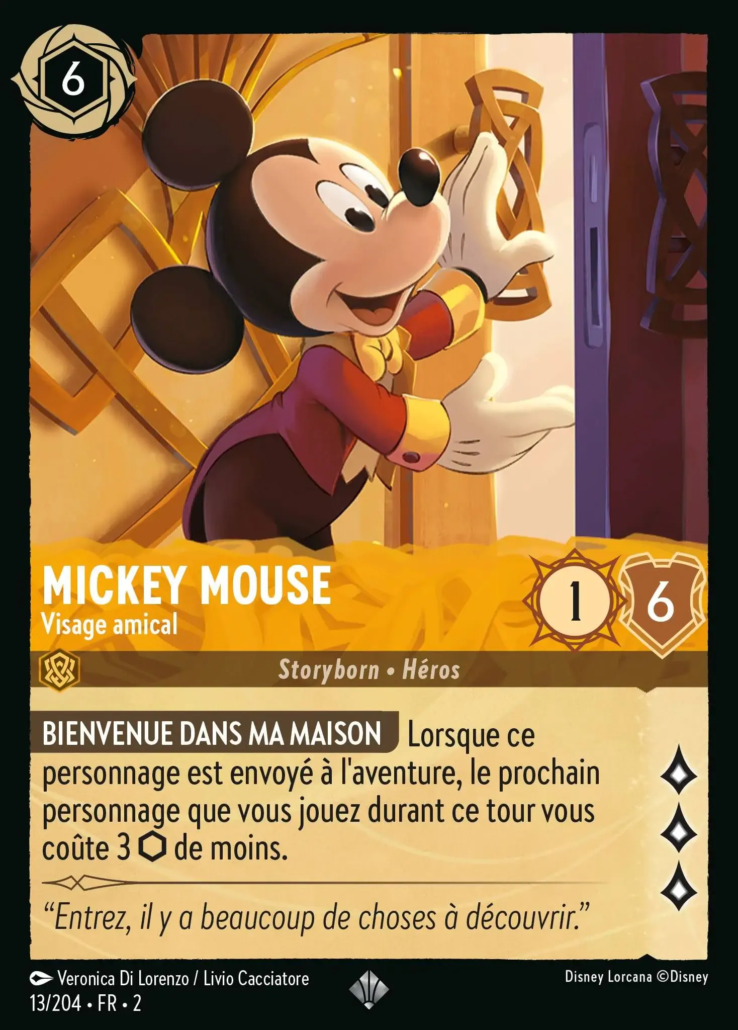 LOR02 [FR] ROF 013 MICKEY MOUSE, VISAGE AMICAL (SUPER RARE)