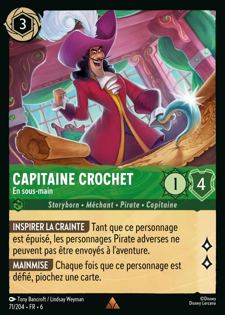 LOR06 [FR] AZS 071 CAPITAINE CROCHET, EN SOUS-MAIN (RARE)