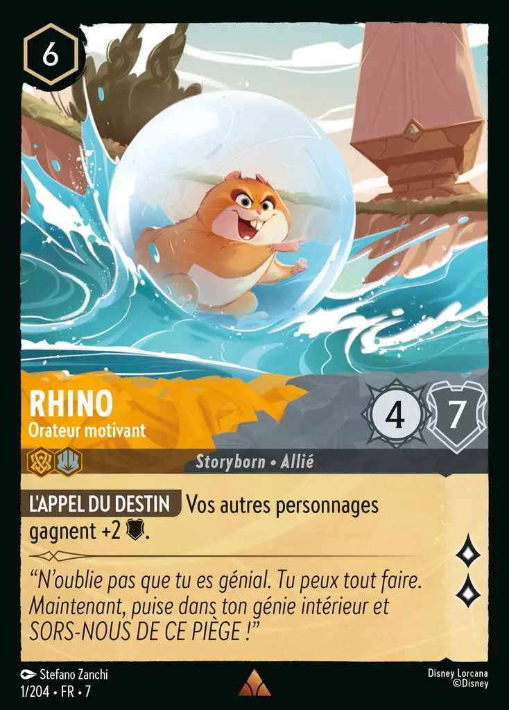 LOR07 [FR] ARI (FOIL) 001 RHINO, ORATEUR MOTIVANT (RARE)
