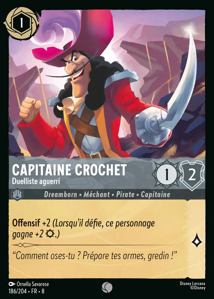 LOR08 [FR] JAF 186 CAPITAINE CROCHET, DUELLISTE AGUERRI (COMMUNE)