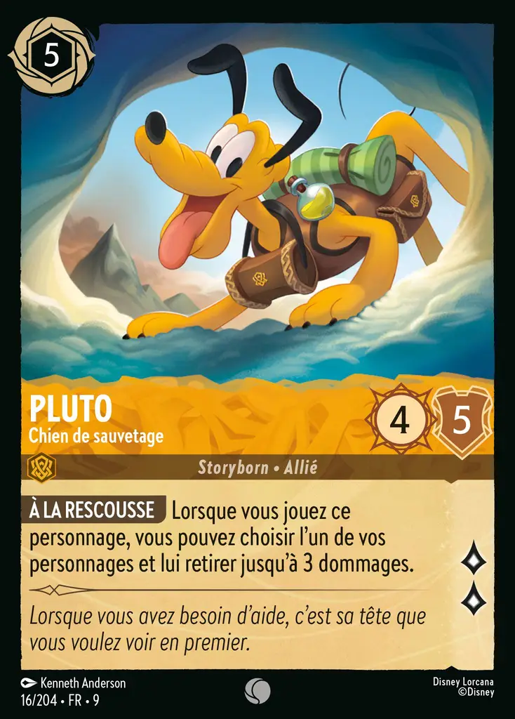 LOR09 [FR] FAB (FOIL) 016 PLUTO,&nbsp;CHIEN DE SAUVETAGE (COMMUNE)