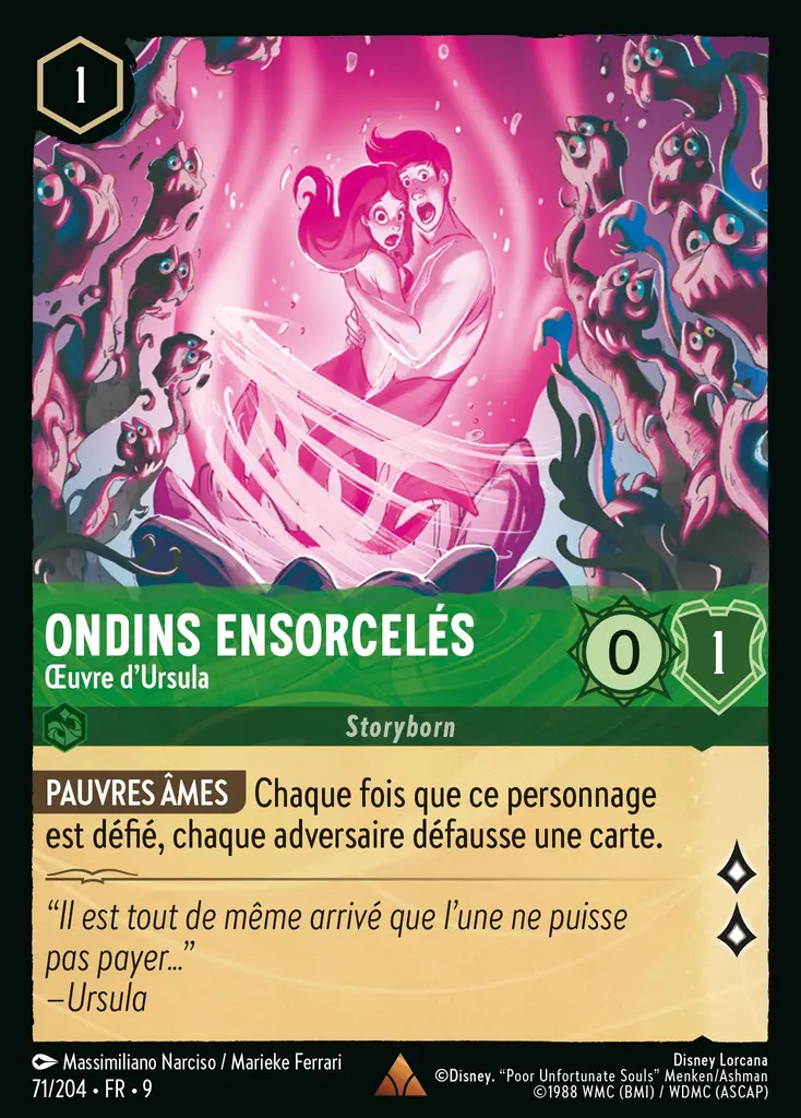 LOR09 [FR] FAB (FOIL) 071 ONDINS ENSORCELES,&nbsp;OEUVRE D'URSULA (RARE)