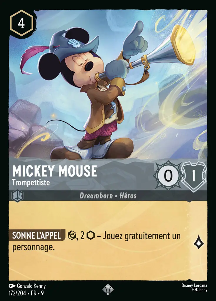 LOR09 [FR] FAB (FOIL) 172 MICKEY MOUSE,&nbsp;TROMPETTISTE (SUPER RARE)