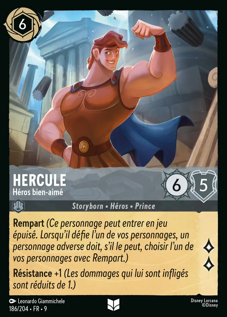 LOR09 [FR] FAB (FOIL) 186 HERCULE,&nbsp;HEROS BIEN-AIME (UNCO)