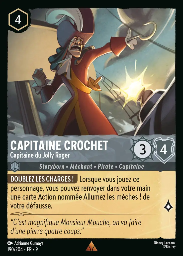 LOR09 [FR] FAB (FOIL) 190 CAPITAINE CROCHET,&nbsp;CAPITAINE DU JOLLY ROGER (RARE)