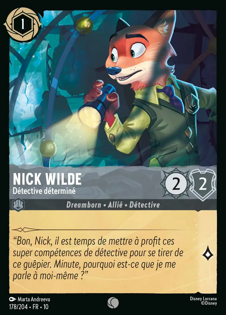 LOR10 [FR] WHI (FOIL) 178 NICK WILDE, DETECTIVE DETERMINE (COMMUNE)