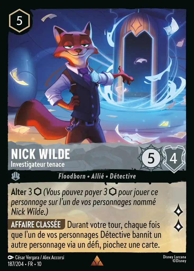 LOR10 [FR] WHI 187 NICK WILDE, INVESTIGATEUR TENACE (RARE)