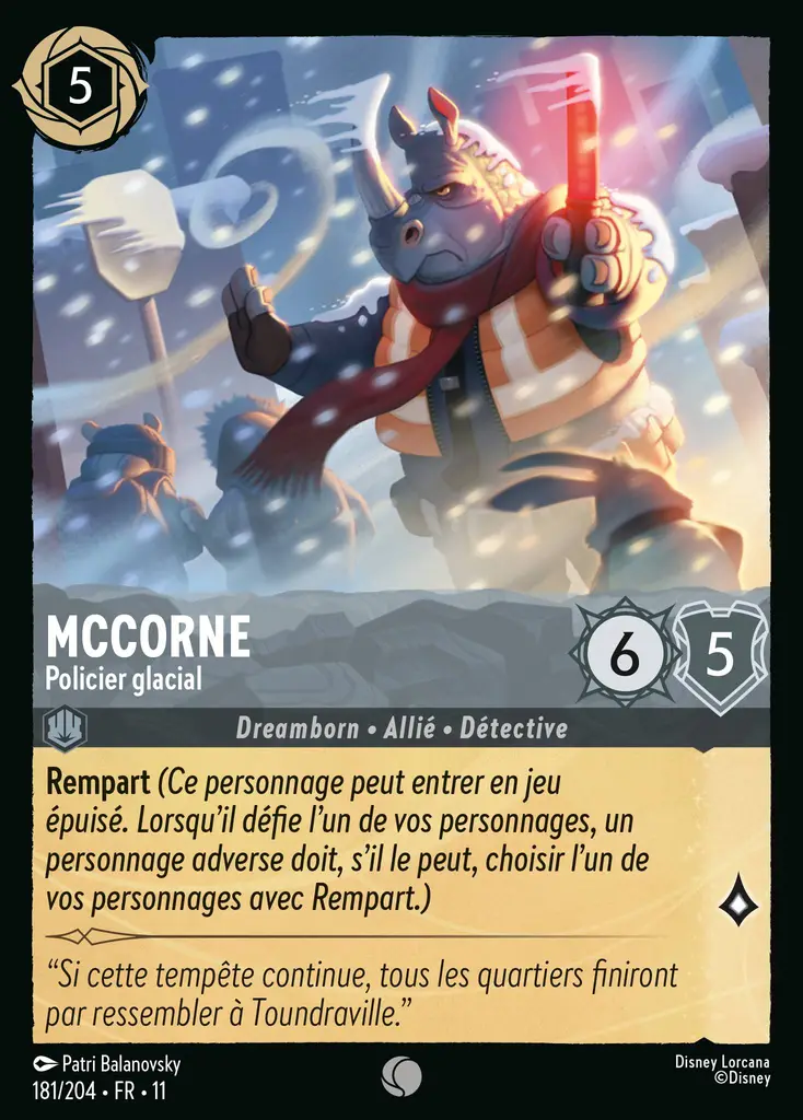 LOR11 [FR] WSP (FOIL) 181 MCCORNE - POLICIER GLACIAL (COMMUNE)