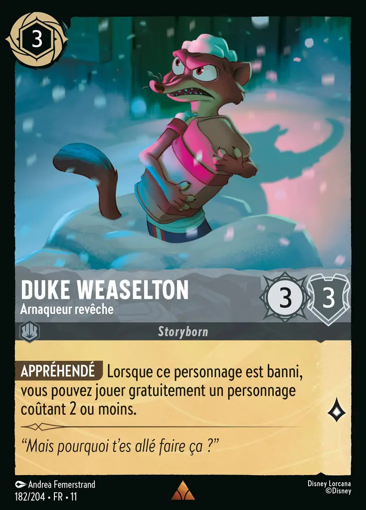 LOR11 [FR] WSP 182 DUKE WEASELTON - ARNAQUEUR REVECHE (RARE)