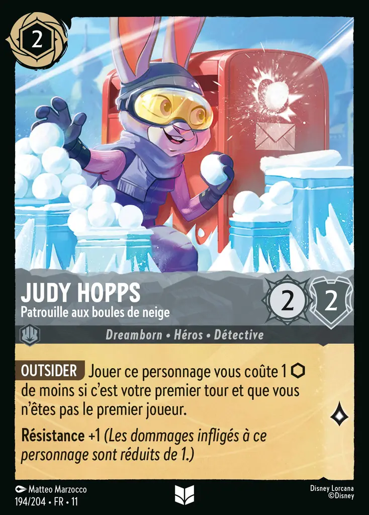 LOR11 [FR] WSP (FOIL) 194 JUDY HOPPS - PATROUILLE AUX BOULES DE NEIGE (UNCO)