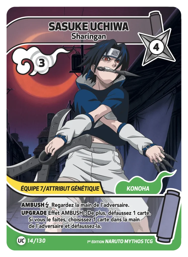 NAR ED1 [FR] W01 (FULL) 014 SASUKE UCHIWA - SHARINGAN (UNCO)