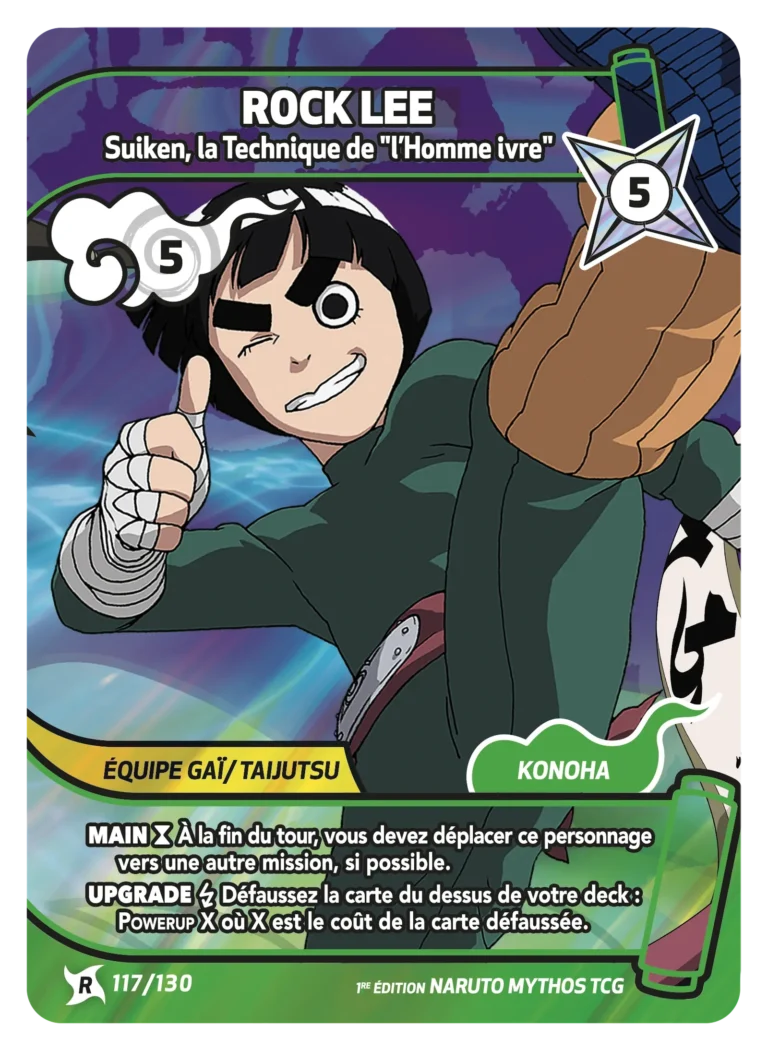 NAR ED1 [FR] W01 (SET) 117 ROCK LEE - SUIKEN LA TECHNIQUE DE L&rsquo;HOMME IVRE (RARE)