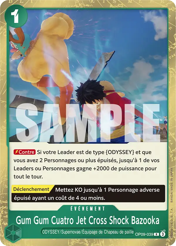 OP [FR] OP09 039 GUM-GUM CUATRO JET CROSS SHOCK BAZOOKA (RARE)