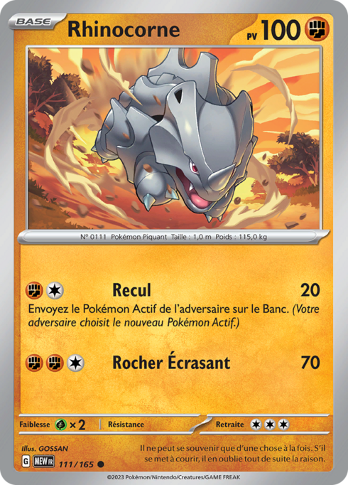EV03.5 [FR] MEW (REVERSE) 111 RHINOCORNE