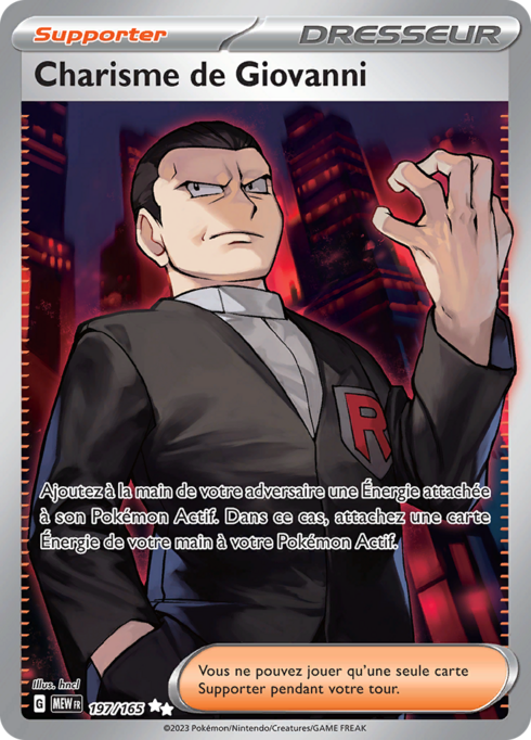 EV03.5 [FR] MEW 197 CHARISME DE GIOVANNI (SECRETE ULTRA RARE)