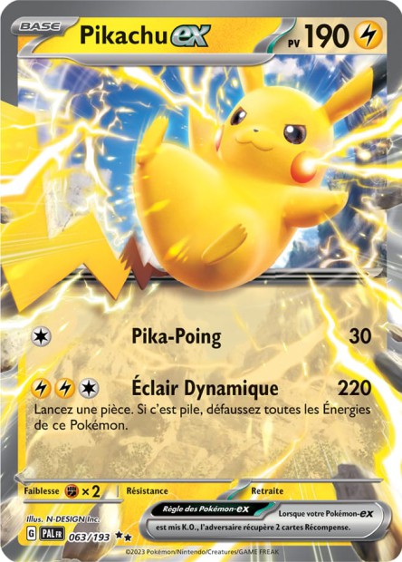 EV02 [FR] PAL 063 PIKACHU EX (DOUBLE RARE)
