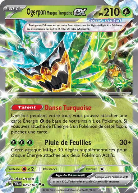 EV06 [FR] TWM 025 OGERPON MASQUE TURQUOISE-EX (DOUBLE RARE)