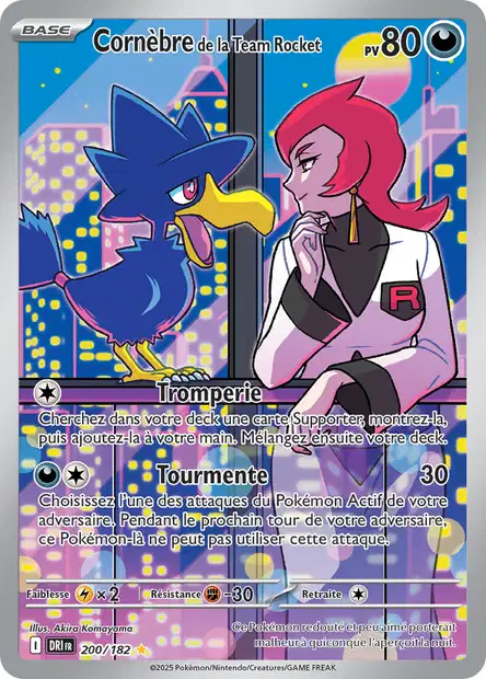 EV10 [FR] DRI 200 CORNEBRE DE LA TEAM ROCKET (SECRETE ILLUSTRATION RARE) - GRADEE CA 9.5