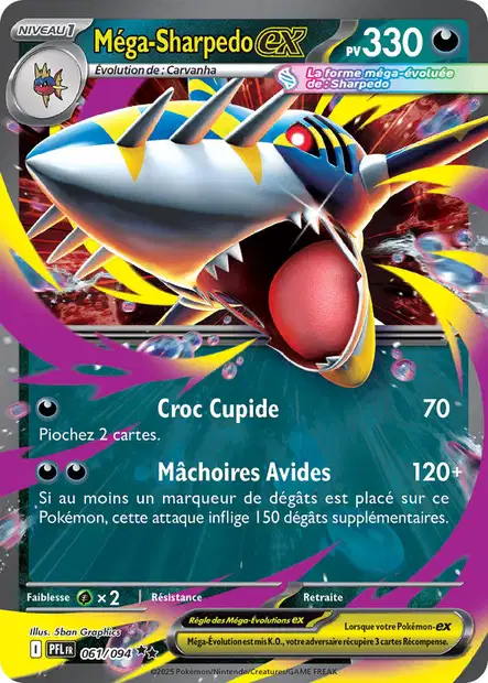 ME02 [FR] PFL 061 MEGA-SHARPEDO EX (DOUBLE RARE)