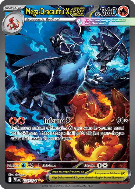 ME02 [FR] PFL 125 MEGA-DRACAUFEU X EX (SECRETE ILLUSTRATION SPECIALE RARE)
