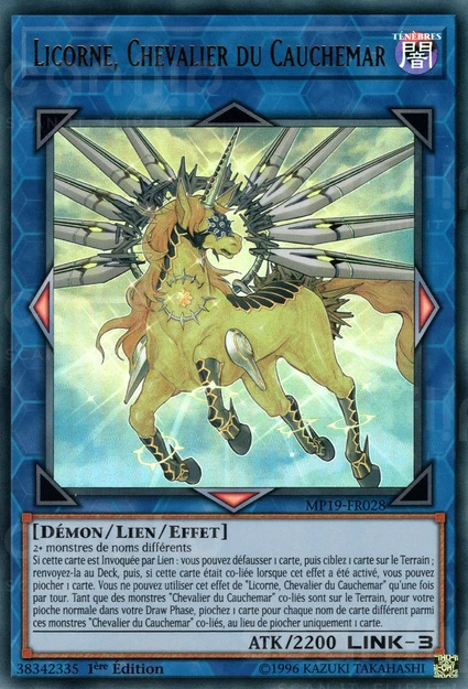 YGO [FR] MP19-FR028 LICORNE, CHEVALIER DU CAUCHEMAR (ULTRA RARE)