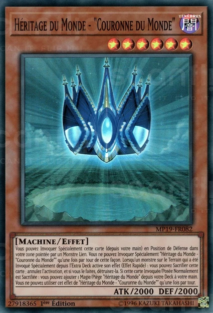 YGO [FR] MP19-FR082 HERITAGE DU MONDE - COURONNE DU MONDE (SUPER RARE)