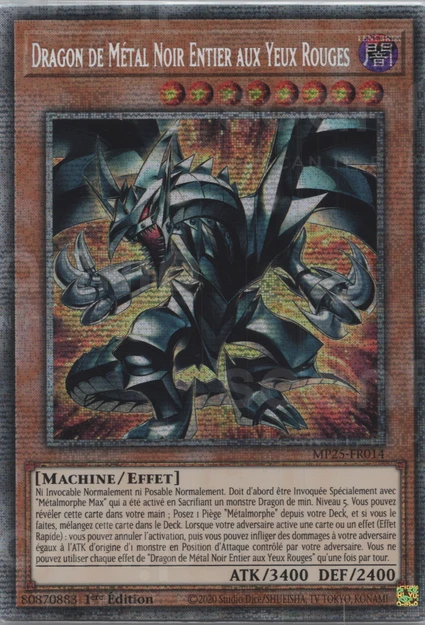 YGO [FR] MP25-FR014 DRAGON DE METAL NOIR ENTIER AUX YEUX ROUGES (STARLIGHT RARE)